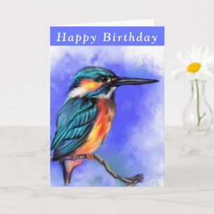 Happy Birthday Kaart Beauful Kingfisher Bird