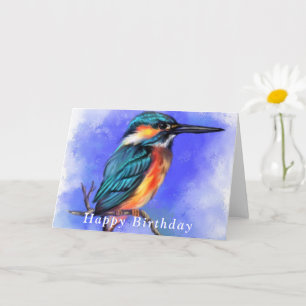 Happy Birthday Kaart Beauful Kingfisher Bird