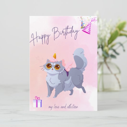 Happy Birthday-kaart Bedankkaart (Staand voorkant)