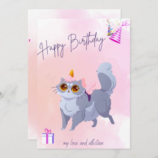 Happy Birthday-kaart Bedankkaart (Voorkant / Achterkant)