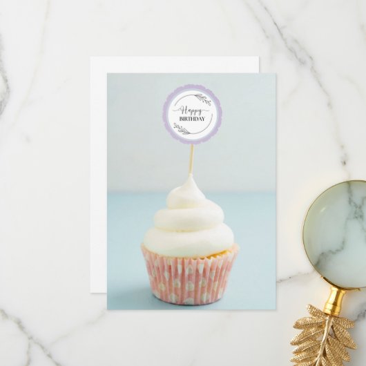 Happy Birthday-kaart Bedankkaart (Voorkant / Achterkant in situ)