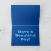 Happy Birthday Kaart blauw geometrisch ontwerp (Binnen)