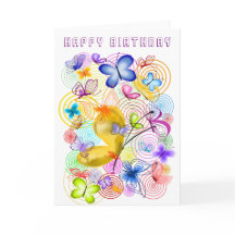Happy Birthday Kaart Butterflies Spring Joy