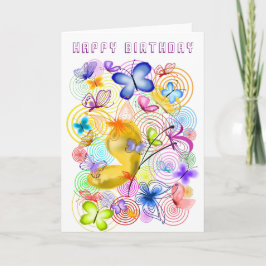 Happy Birthday Kaart Butterflies Spring Joy