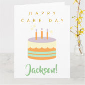 Happy Birthday Kaart Cake Day Custom Name Jackson (Gele Bloem)