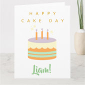 Happy Birthday Kaart Cake Day Custom Name Liam (Voorkant)