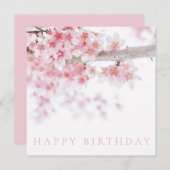 HAPPY BIRTHDAY KAART : CHERRY BLOSSOMS (Voorkant / Achterkant)