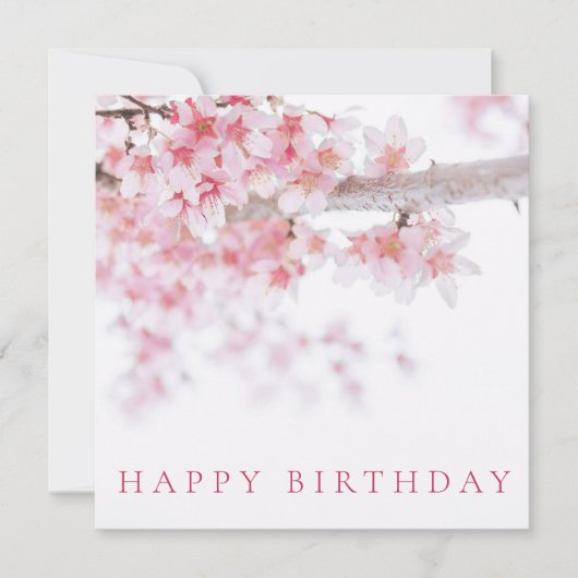 HAPPY BIRTHDAY KAART : CHERRY BLOSSOMS (Voorkant)