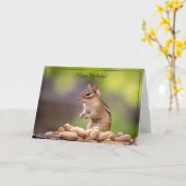 Happy Birthday Kaart Chipmunk (Gele Bloem)