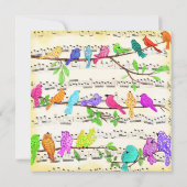 Happy Birthday Kaart Colorful Musical Birds Song (Achterkant)