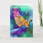 Happy Birthday Kaart Colorful Parrot (Voorkant)