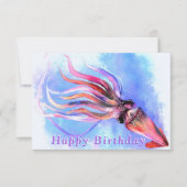 Happy Birthday Kaart Colorful Squid - Schilderen (Voorkant)
