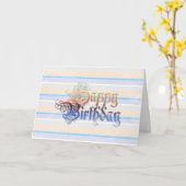 Happy Birthday Kaart Cool Graffiti Tekst (Gele Bloem)