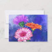 Happy Birthday-kaart Drie kleuren Gerberas schilde Kaart (Achterkant)