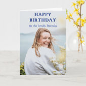 Happy Birthday kaart, foto vult de voorste Kaart (Gele Bloem)