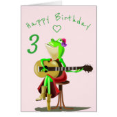Happy Birthday Kaart Frog met Guitar (Voorkant)