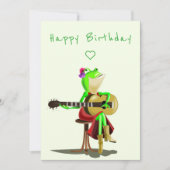 Happy Birthday-kaart - Fun - Frog Plays Guitar Kaart (Voorkant)