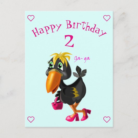 Happy Birthday Kaart - Funny Bird - Uw leeftijd /  (Voorkant)