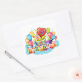 Happy Birthday Kaart (generiek) Vierkante Sticker (Envelop)