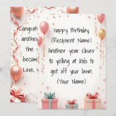  Happy Birthday Kaart – gepersonaliseerd (Voorkant / Achterkant)