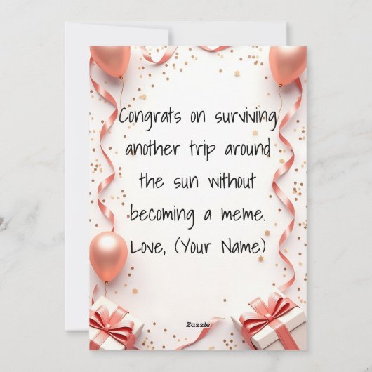  Happy Birthday Kaart – gepersonaliseerd (Achterkant)