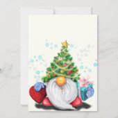 Happy Birthday Kaart Gnome met kerstboom Pet (Achterkant)