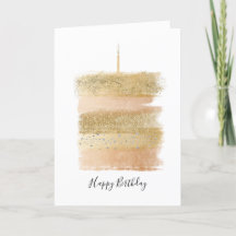 Happy Birthday Kaart, Gouden Sparkly verjaardagsta