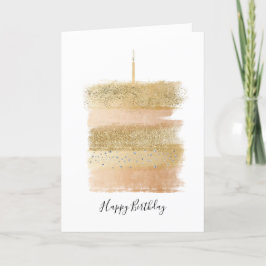 Happy Birthday Kaart, Gouden Sparkly verjaardagsta Bedankkaart
