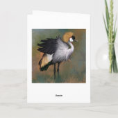 Happy Birthday Kaart Gray Crowned Crane Bird (Achterkant)