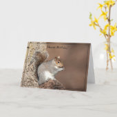 Happy Birthday Kaart Gray Squirrel (Gele Bloem)