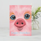 Happy Birthday Kaart - Happy Baby Piglet (Staand voorkant)