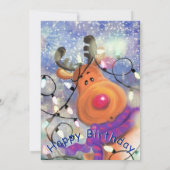 Happy Birthday Kaart Happy Christmas Rendier (Achterkant)