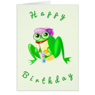 Happy Birthday Kaart Happy Party Frog - Fun