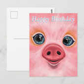 Happy Birthday Kaart - Happy Piglet (Voorkant / Achterkant)
