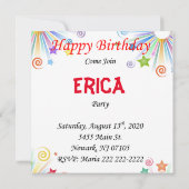 Happy Birthday Kaart Invitation Elephant (Achterkant)