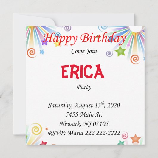 Happy Birthday Kaart Invitation Elephant (Achterkant)