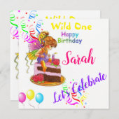 Happy Birthday Kaart Invitation Fairy (Voorkant / Achterkant)