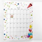 Happy Birthday Kaart juli 2022 Kalender Trifold (Binnenzijde eerst)
