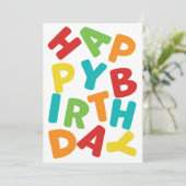 Happy Birthday Kaart - Jumbled Letters (Staand voorkant)