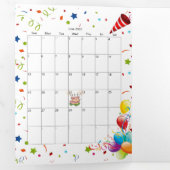 Happy Birthday Kaart June 2022 Calendar Trifold (Binnenzijde eerst)