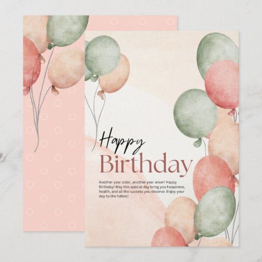 Happy Birthday-kaart Kaart (Voorkant / Achterkant)