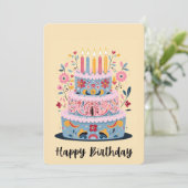 Happy Birthday-kaart Kaart (Staand voorkant)