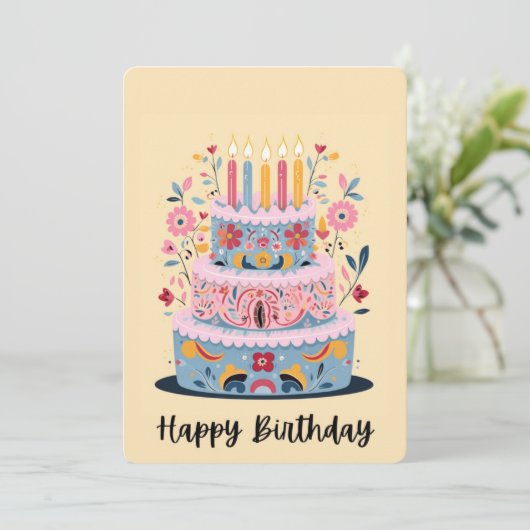 Happy Birthday-kaart Kaart (Staand voorkant)