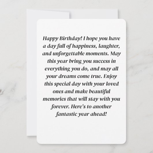 Happy Birthday-kaart Kaart (Achterkant)