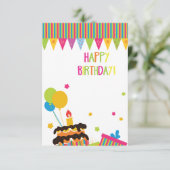 Happy Birthday-kaart Kaart (Staand voorkant)