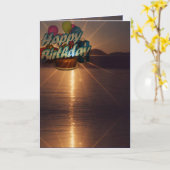 Happy Birthday-kaart Kaart (Gele Bloem)
