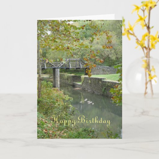 Happy Birthday-kaart Kaart (Gele Bloem)