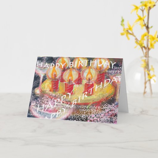 Happy Birthday-kaart Kaart (Gele Bloem)