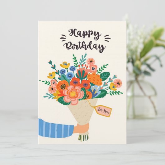 Happy Birthday-kaart Kaart (Staand voorkant)