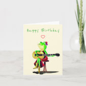 Happy Birthday Kaart Kikker die gitaar speelt (Voorkant)